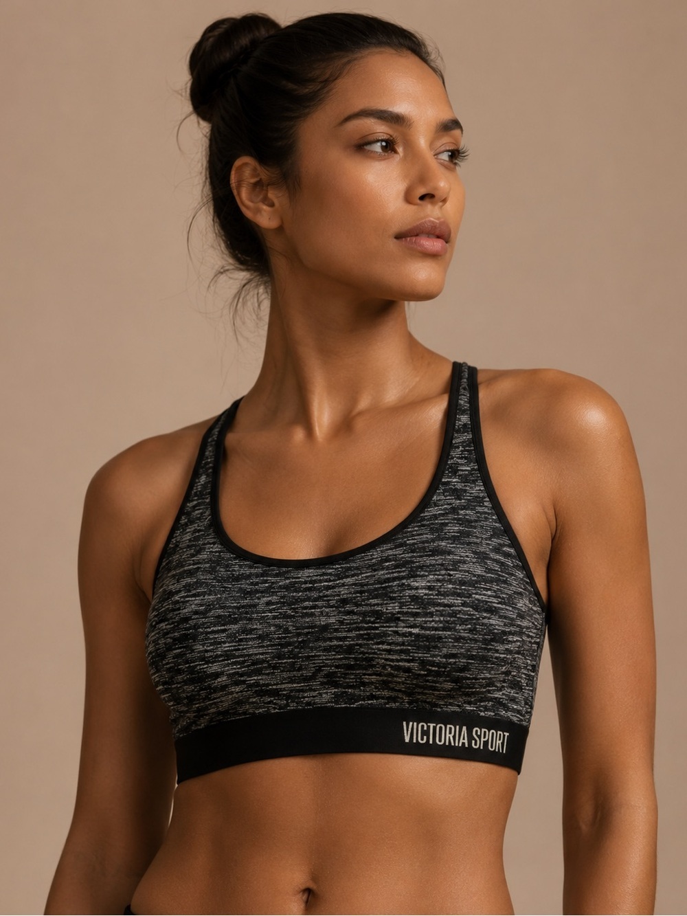 Victoria Sport Gray Racerback Sports Bra Size L